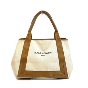 BALENCIAGA 339933 Logo print Navy Cabas S Hand Bag Tote Bag - Picture 1 of 12