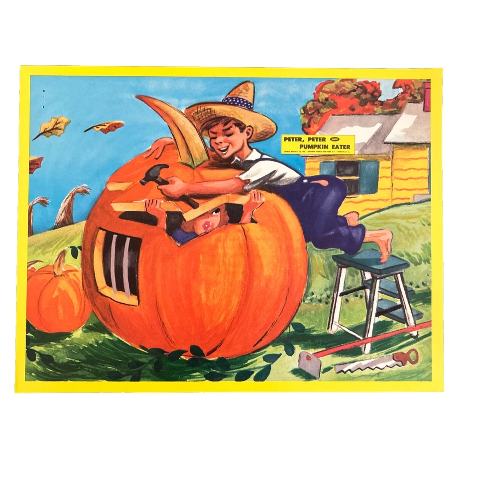 Póster Peter Pumpkin Eater 10" X 13" rima infantil habitación infantil años 60 Halloween 🎃 Foto 1 de 4