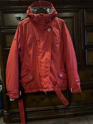 686 Acc Treasure Insulated Snowboard Jacket Wine Polka Dot Jacquard Size L  Foto 1 de 4