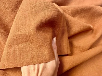 Stone Washed Linen Fabric Soft Material curtains dress 140cm wide - Terracotta - Image 1 of 4