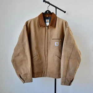 Vintage 1990s Carhartt Detroit Jacket brown, made in USA, size 58, Oversized - Picture 1 of 14
