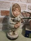 Vintage+1974+ESCO+PRODUCTIONS+Chalk+Ware+Statue+Figurine+M+BROWER+Girl+Puppy+Dog