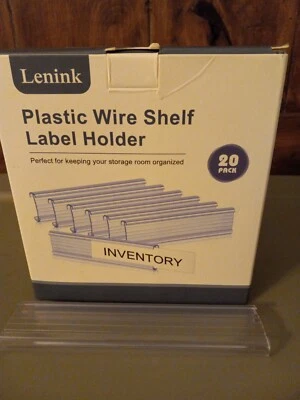 Lenink Plastic Wire Shelf Label Holder 6 Inch 20 pack
