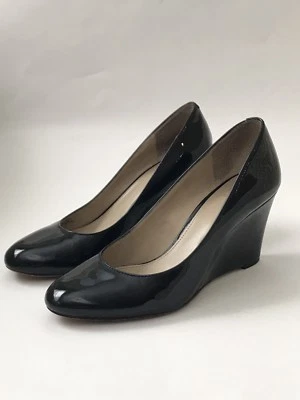Zapatos de salón de vestir de cuña de charol negro SAKS FIVE AVENUE ASTOR para mujer talla 7,5 M Foto 1 de 4