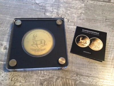 Gold 1/200 oz "Springbock 2020“ 5000 Francs Tschad  40 mm ! 999 Feingold - Bild 1 von 4