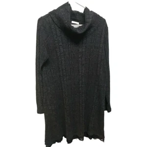 Maurices Women Gray Sweater Dress Size L Mid Knee Long Sleeve Cable Pattern - Picture 1 of 11