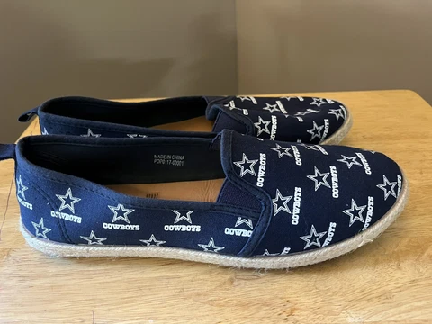 NFL Dallas Cowboys Canvas Espadrilles Navy/White Womens Size XL(11) Cover