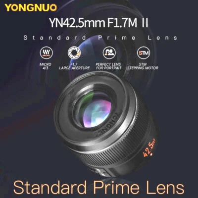 YONGNUO YN42.5mm F1.7M II STM AF/MF Lens for M4/3 M43 Mount Panasonic Olympus - Image 1 of 4