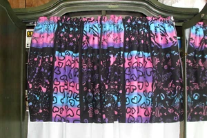 4 unfinished FABFIC CURTAIN panels 72 wide x23" long see description (sew2) - Picture 1 of 5