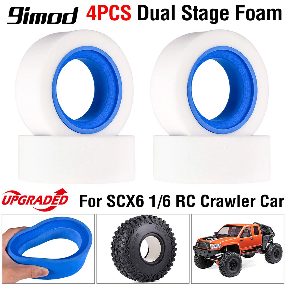 RC 1/6 Tires Foam Upgrade for Axial SCX6 RC Car Parts Crawler Dual Stage Foam - Image 1 of 4