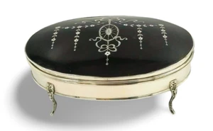Antique Sterling Solid Silver Pique Work Extra Large Jewellery Box (2038-9-KBNN - Picture 1 of 10