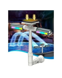 AquaJoyer Solar Pool Fountain with 8-Color 6-Mode RGBIC LED Lights Above/Ingr... - Picture 1 of 8