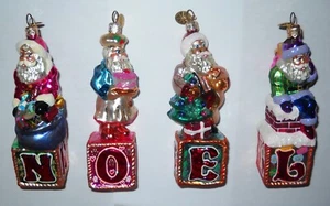 Christopher RADKO N*O*E*L set 4 pezzi ornamenti Babbo Natale NOEL #00-SP-65 LTD ED come nuovo - Foto 1 di 4