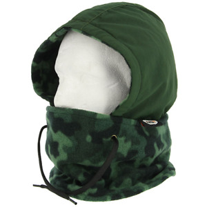 Deluxe Green Snood with Face Guard Fishing Hunting Warmer Balaclava Hat NGT 