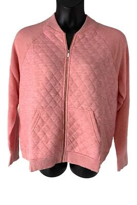Isaac Mizrahi Live! Chaqueta SOHO Mixed Media Cremallera con Pkts Rosa Jaspeado Foto 1 de 2