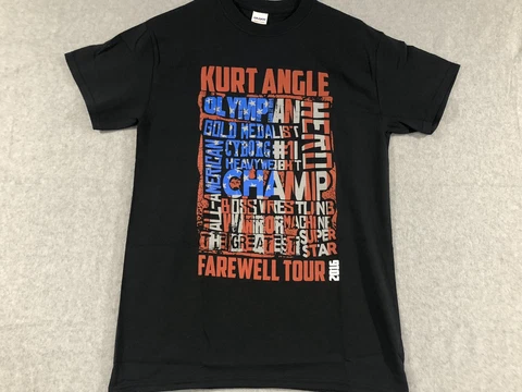 Kurt Angle Farewell Tour Impact Wrestling T Shirt Small Black 2016 TNA Cover