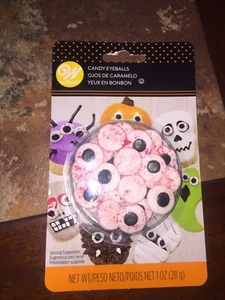 NEW Halloween Red Vein BLOODY Candy Eyeballs from Wilton 0167 COOKIES CUPCAKES - Picture 1 of 2