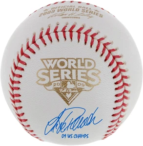 Jorge Posada NY Yankees Signed 2009 World Series Baseball & "09 WS Champs" Insc - Picture 1 of 2
