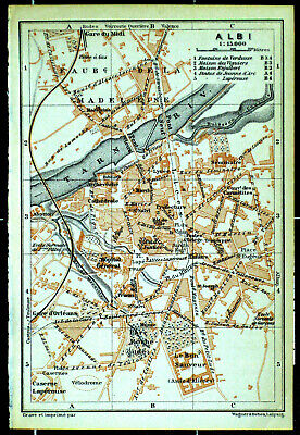 ALBI, Alter Farbiger Stadtplan, Datiert 1906 • 15€