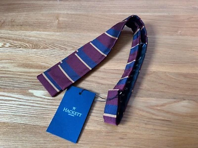 Красивый Hackett колледжа полоски квадратный конец галстук-бабочка Гэтсби стиль новый с этикетками RRP £85 - Изображение 1 из 4