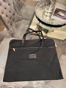 Vintage Pierre Cardin Luggage Hanging Folding Suit Bag Black With 3 Hangers - Picture 1 of 13