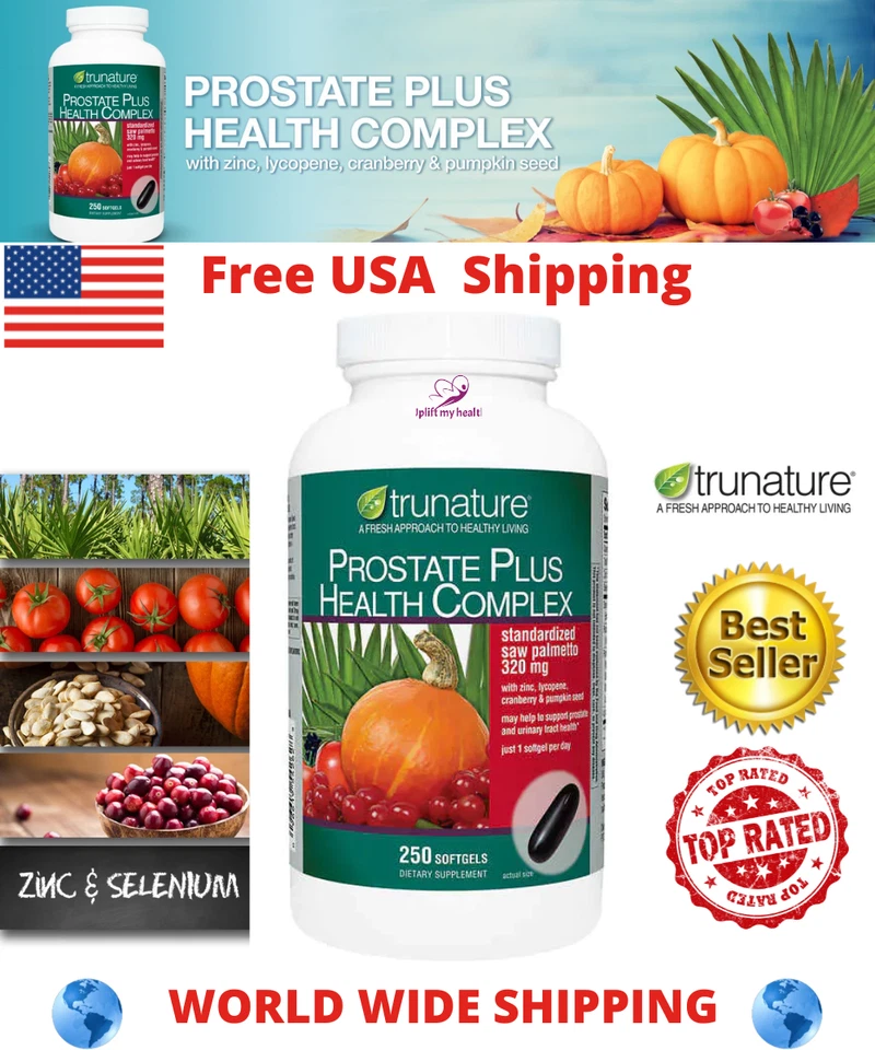 Trunature PROSTATE PLUS HEALTH COMPLEX 250 Softgels Saw Palmetto with Zinc - Image 1 of 4