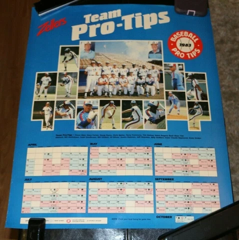 Zellers Pro Tips Montreal EXPOS VINTAGE ORIGINAL 1983 POSTER 18.75 X 24 Cover