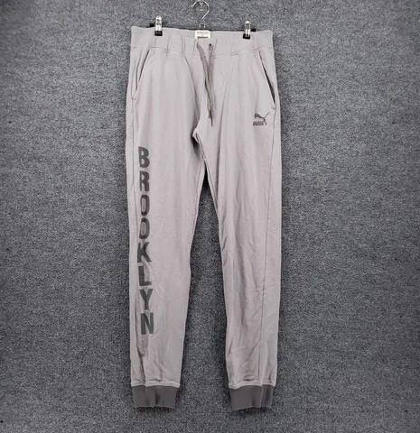 Puma BWGH Brooklyn Nets Pants Womens L Large Gray Jogger Tapered NBA Basketball Cover