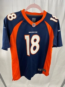 Denver Broncos Football Jersey #18 Peyton Manning Nike Size Large Youth 14/16 - Picture 1 of 6