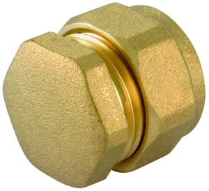  Compression Stop End Brass - Copper/Plastic Pipe Fittings Gas LPG Oil 8mm-35mm - Picture 1 of 2