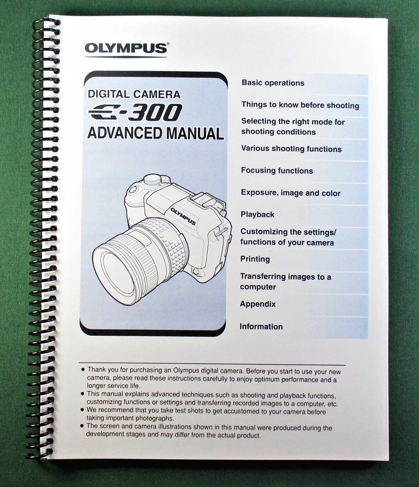 奥林巴斯 E-300 说明书:212 页和保护封面! — 第 1/1 张图片