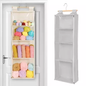 Hanging Yarn Storage, Clear Knitting Organizer Bag with 4 Large Pockets Zippers - Picture 1 of 9