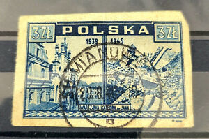Polish stamp 3 Zlote 1946 - Cathedral of St. John Overprinted in Black used nice