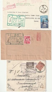 1931/69 P/C & 2 COVERS POSTAGE DUES & INCOMPLETE FRANKING MACHINE +POSTED ABROAD - Picture 1 of 2