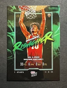 Zaccharie Risacher - 2024-25 Topps NOW® Basketball Card 5 Green /99 - Picture 1 of 4