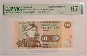1997 SCOTLAND £10 "COMMEMORATIVE" PMG67 EPQ SUPERB GEM UNC @ CLYDESDALE BANK - Picture 1 of 4