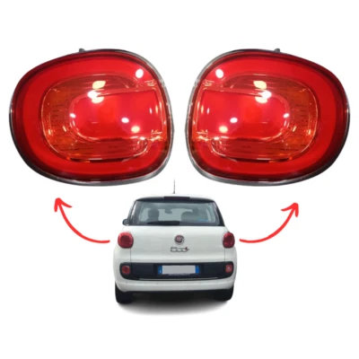 COPPIA KIT FANALI FARI POSTERIORI STOP DX+SX CORNICE CROMATA FIAT 500L DAL 2012 - Immagine 1 di 4