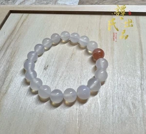 Bracelet en agate gelée de litchi naturelle NanHong 10 mm南红荔枝冻手串 - Photo 1 sur 8