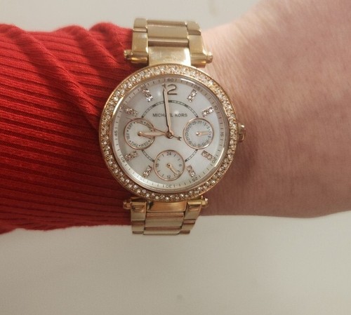 Michael Kors MK5616 Orologio da donna analogico Parker Pavé Rosa Tono Oro 33 mm