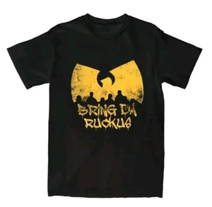 Wu Tang Clan Bring The Ruckus Rap Hip Hop 100% Black Cotton T-shirt Free Post - Picture 1 of 7