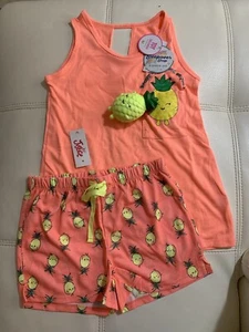 Justice Girls 3pz Set short sleeve and short pajama set & Squishy toys Size 7 - Picture 1 of 3