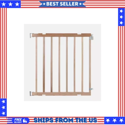 Деревянные распашные ворота для лестницы, регулируемый барьер безопасности для ребенка, забор для дверного проема домашнего животного. - Изображение 1 из 4