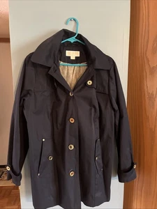 Michael Kors Jacke Damen schwarz XL mit Kapuze gefüttert geknöpft und Taschen - Bild 1 von 8