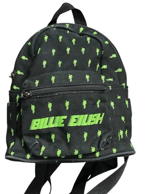 Mini Mochila Billie Eilish Negra Verde Neón Tema Caliente Bolsa Mercancía Logo Foto 1 de 4