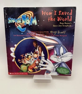 Vtg Space Jam Scrapbook, Scholastic 1996 Kids Movie Book, MJ/Bugs Bunny - Picture 1 of 4