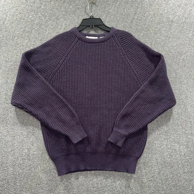 Suéter masculino Checkpoint roxo médio waffle malha gola redonda raglan acrílico com nervuras - Imagem 1 de 4