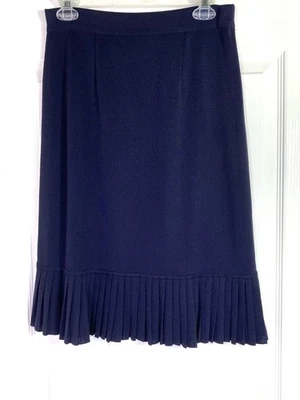 EXCLUSIVAMENTE MISOOK Azul Marino Tejido Plisado Dobladillo Acanalado Falda Pull-On PM M = 10/12P Foto 1 de 4