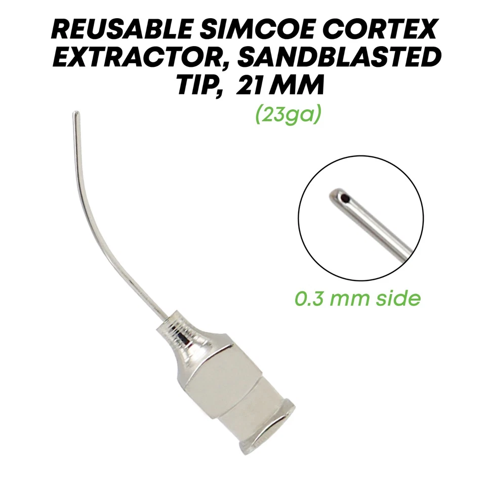 Aspirating Cannula Simcoe Cortex Extractor Sandblasted 0.3mm Side Port 23 gauge - Image 1 of 1