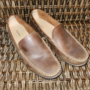 Frye & Co Lewis Leather Moc Toe Venetian Loafers Mens 9.5 Cognac - Picture 1 of 6