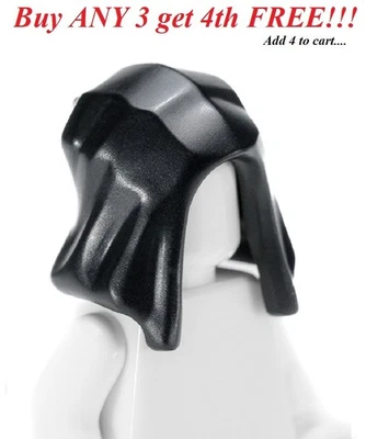 ☀️NUEVO LEGO Minifigura Minifigura Tocado Cubierta de Cabeza Sombrero Negro Sudadera con Capucha Cubierta Capucha Foto 1 de 3